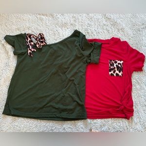 Bundle of 2 SHEIN Casual Leopard Print T-Shirts